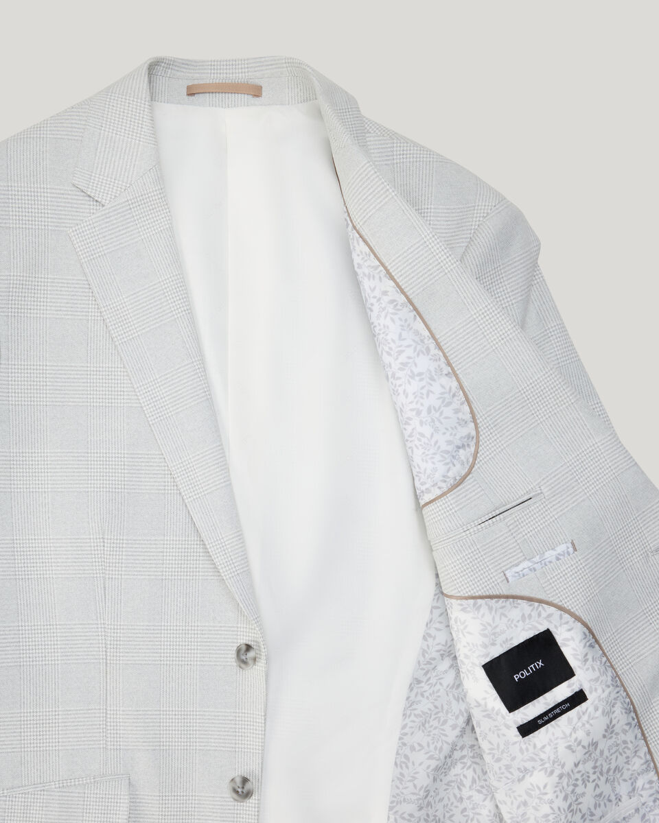 Prince of Wales Check Tailored Jacket, Grey Check, hi-res
